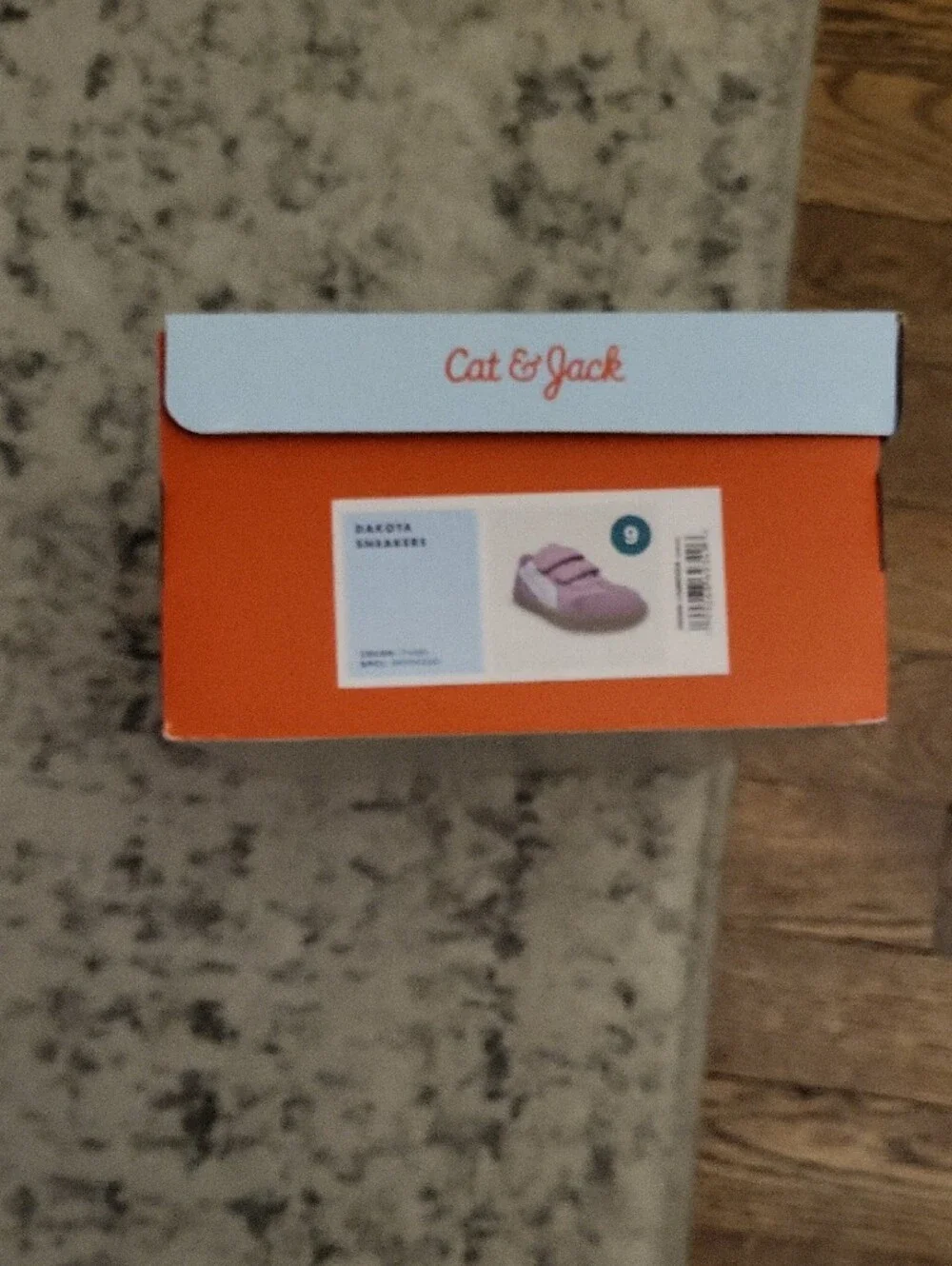 Cat & Jack Lilac Velcro Sneakers with White Floral Trim